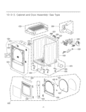 Cabinet and Door Assembly Diagram and Parts List for DLGX5102W ABWEEUS LG Dryer