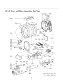 Drum and Motor Assembly Diagram and Parts List for DLGX5102W ABWEEUS LG Dryer