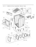 Cabinet & Door Assembly Diagram and Parts List for DLEX2650R ACREEUS LG Dryer