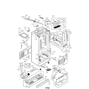 Case Diagram and Parts List for LFX28995ST 00 LG Refrigerator