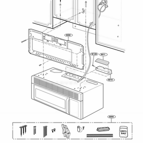 Installation Parts Diagram and Parts List for MH6150XMB AB2EWRP LG Range