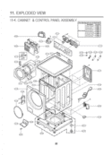 CABINET & CONTROL PANEL ASSEMBLY  EXPLODED VIEW Diagram and Parts List for WM2650HRA ACREEUS LG Washer