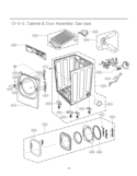 Cabinet & Door Assembly Diagram and Parts List for DLGX2651R ACREEUS LG Dryer