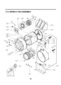 DRUM & TUB ASSEMBLY Diagram and Parts List for WM2650HWA F12A1FYP LG Washer