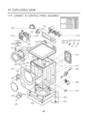 CABINET & CONTROL PANEL ASSEMBLY  EXPLODED VIEW Diagram and Parts List for WM2250CW ABWEEUS LG Washer
