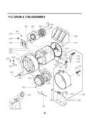 DRUM & TUB ASSEMBLY Diagram and Parts List for WM2250CW ABWEEUS LG Washer