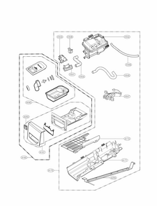 Panel Drawer Parts Diagram and Parts List for 79681373210  Kenmore Dryer