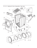 Cabinet & Door Assembly Diagram and Parts List for DLGX2502W ABWEEUS LG Dryer