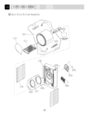 EXPLODED VIEW   Back Cover & Drum Assembly Diagram and Parts List for DLEC855W ABWEEUS LG Dryer