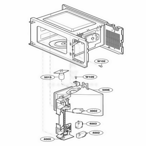 Latch Board Parts Diagram and Parts List for UMC5200AAQ ABSEMGR LG Wall Oven