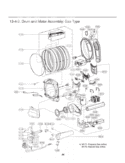 Drum and Motor Assembly Diagram and Parts List for DLGX8001W ABWEEUS LG Dryer