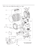 Drum and Motor Assembly Diagram and Parts List for DLGX8001V ASSEEUS LG Dryer