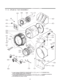 DRUM & TUB ASSEMBLY Diagram and Parts List for WM3070HRA ACREEUS LG Washer