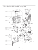 Drum and Motor Assembly Diagram and Parts List for DLEX8000V ASSEEUS LG Dryer