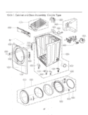 Cabinet and Door Assembly Diagram and Parts List for DLEX3070R ACREEUS LG Dryer