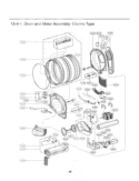 Drum and Motor Assembly Diagram and Parts List for DLEX3070R ACREEUS LG Dryer
