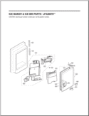 ICE MAKER & ICE BIN PARTS Diagram and Parts List for LFX28968SW ASWCNA0 LG Refrigerator