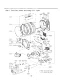 Drum and Motor Assembly Diagram and Parts List for DLGX3071W ABWEEUS LG Dryer