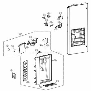 Dispenser Parts Diagram and Parts List for LSFD2591ST ASTCNA1 LG Refrigerator