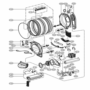 Drum And Motor Assembly: Electric Type Diagram and Parts List for 81382 ABWESEU LG Dryer