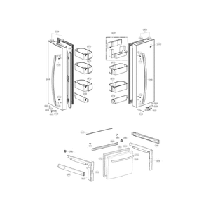 Door Diagram and Parts List for LFC22770SW 00 LG Refrigerator