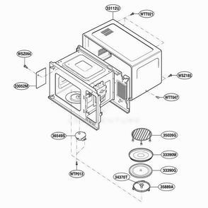 Oven Cavity Parts Diagram and Parts List for LMH1017CVW AW1ELGA LG Range
