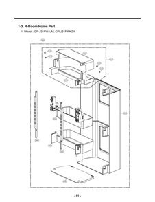 R-Room Home Part Diagram and Parts List for GR-J31FWAJM ASBCNA0 LG Refrigerator