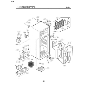 Section 1 Diagram and Parts List for LRTN09314SW ASWCLGA LG Refrigerator