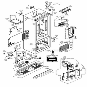 Case Parts Diagram and Parts List for LFC28768ST ASTCNA0 LG Refrigerator