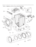 Cabinet and Door Assembly Diagram and Parts List for DLGX2656V ASSEEUS LG Dryer