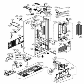Case Parts Diagram and Parts List for LFX29927ST ASTCNA0 LG Refrigerator
