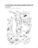 EXPLODED VIEW & REPLACEMENT PARTS LIST Diagram and Parts List for 1867 AWBCNA4 LG Refrigerator
