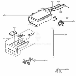 Dispenser Assembly Diagram and Parts List for WM3600HWA ABWEVUS LG Washer