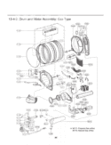 Drum and Motor Assembly Diagram and Parts List for DLGX2656V ASSESED LG Dryer