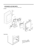 ICE MAKER & ICE BIN PARTS Diagram and Parts List for LFX25973ST ASTCNA1 LG Refrigerator