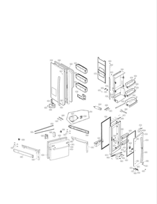 Door Parts Diagram and Parts List for LFX32945ST 00 LG Refrigerator
