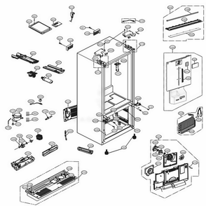 Case Parts Diagram and Parts List for LMXS28596S ASTCNA1 LG Refrigerator