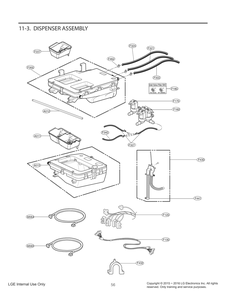 Dispenser Assembly Diagram and Parts List for FH3C8CDYK3 ABWEEUS LG Washer
