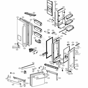 Door Parts Diagram and Parts List for LFXS30796S ASTCNA0 LG Refrigerator