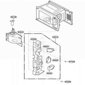 Latch Board Parts Diagram and Parts List for MS72NA HMWEGSS LG Range