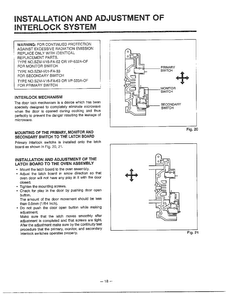 Installation/adjustment Of Interlock Diagram and Parts List for MA-1171S  LG Microwave