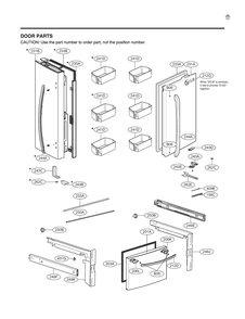 Door Parts Diagram and Parts List for GR-B298NSSH ASTCNA0 LG Refrigerator