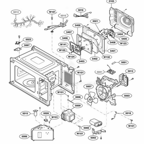 Interior Parts 2 Diagram and Parts List for 64289 ABKESEA LG Wall Oven