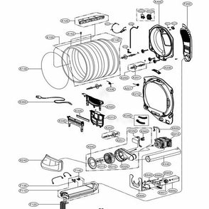 Drum And Motor Assembly: Electric Type Diagram and Parts List for DLE7200VE ASSEEUS LG Dryer