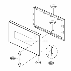 Door Parts Diagram and Parts List for SCA2000BWW AWHEGEU LG Range
