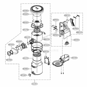 Handle Assembly Diagram and Parts List for A905RM ABRELGA LG Upright Vacuum
