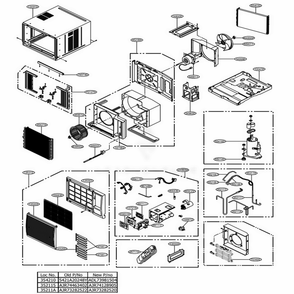 Main Diagram and Parts List for LW2416HR ASWAHDP LG Air Conditioner