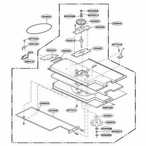 Plate Chamber Assembly Parts Diagram and Parts List for KHMC107EWH MWEKAD LG Wall Oven