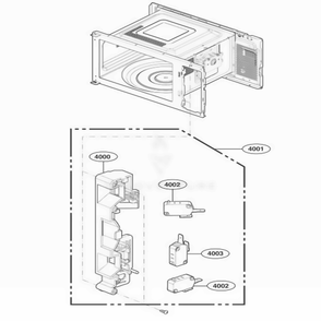 Latch Board Parts Diagram and Parts List for 66993 CS6ESEA LG Wall Oven