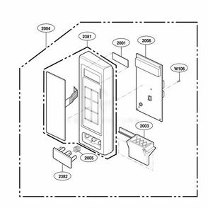 Control Panel Parts 2 Diagram and Parts List for 62252 KWHESEA LG Wall Oven